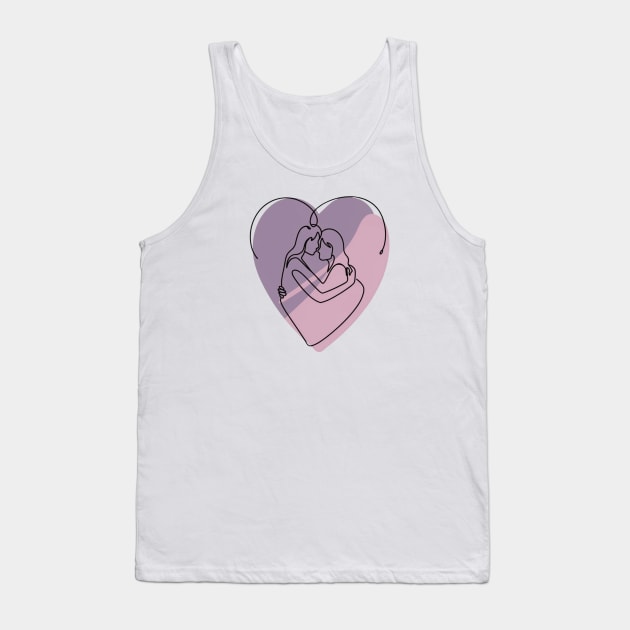 Minimalist Abstract Silhouette Of Lesbian Couple Tank Top by Perspektiva